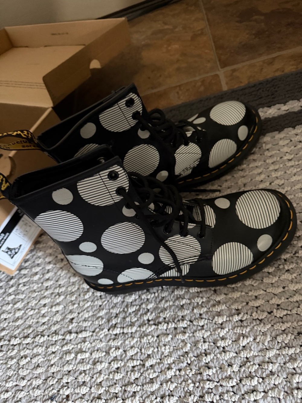 Dr. Martens 1460 Black & White Polka Dot Boots